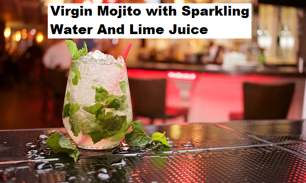 Virgin Mojito with sparkling water and lime juice